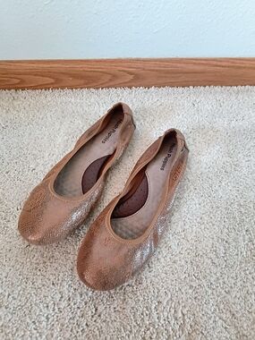 Hush Puppies Ballet Flats Women’s 8 Metallic Snake Print Comfort Slip On Shoes